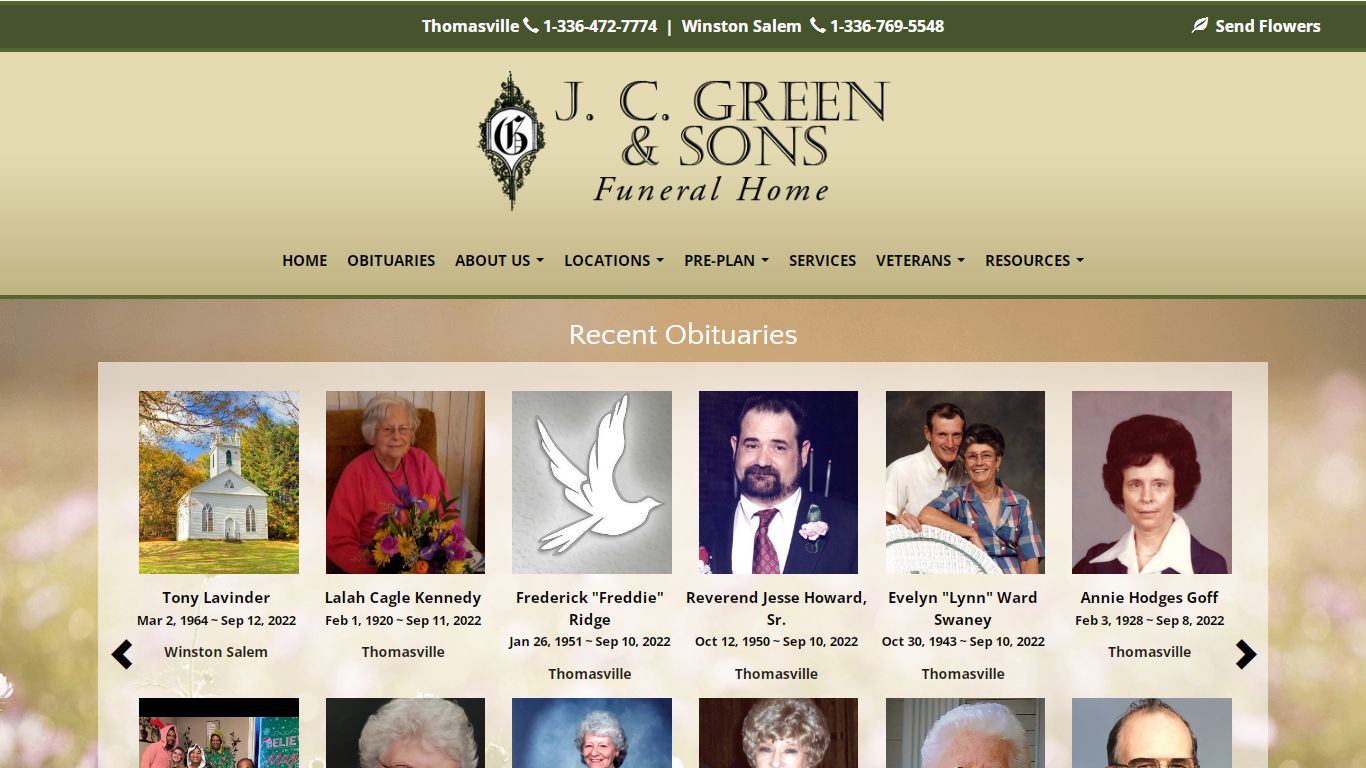 J. C. Green & Sons Funeral Home | Thomasville NC funeral home and cremation